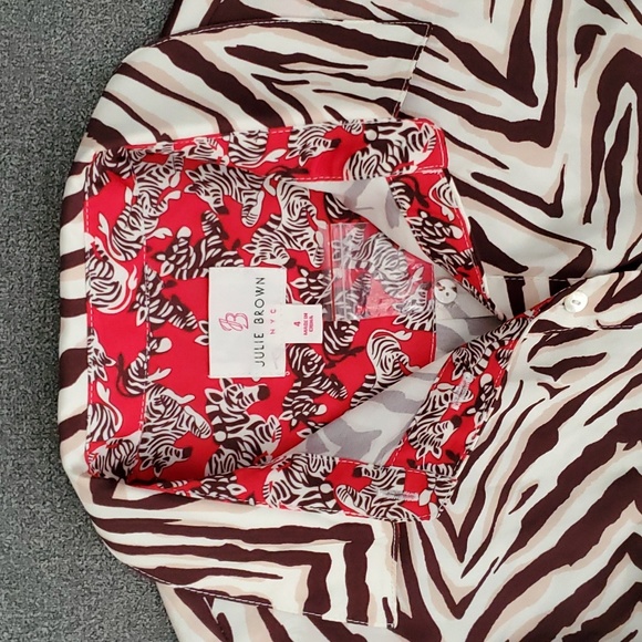 🆕️ Julie Brown Rizzo Animal Print Long Sleeve Button Down Dress SIZE: 4 - Picture 15 of 16